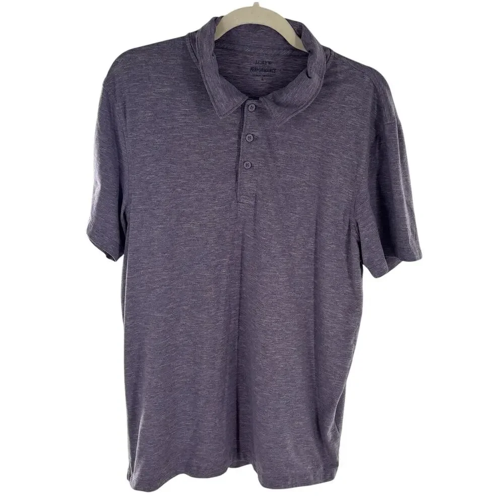 J. Crew Performance Men's Purple Short Sleeve Polo Shirt